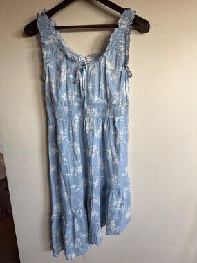 Hippie Rose Womens XL Light Blue Floral Dress NWT